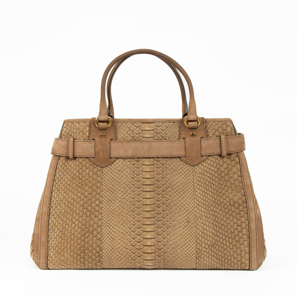 Shop the authentic Gucci Brown Python GG Top Handle Bag second hand on Labellov.com