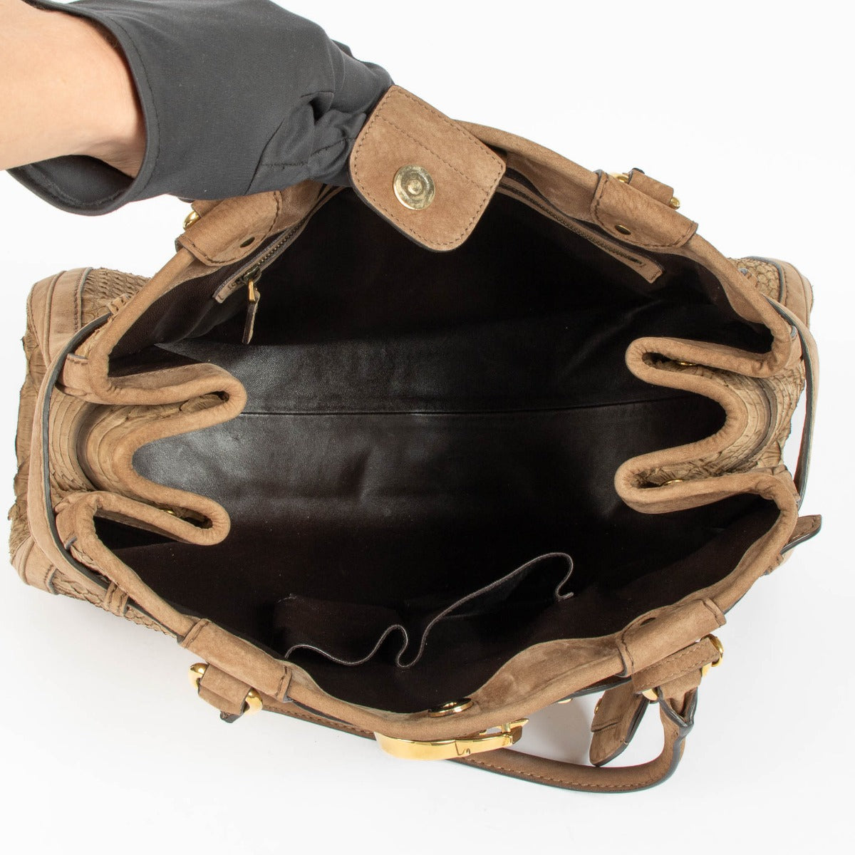 Shop the authentic Gucci Brown Python GG Top Handle Bag second hand on Labellov.com