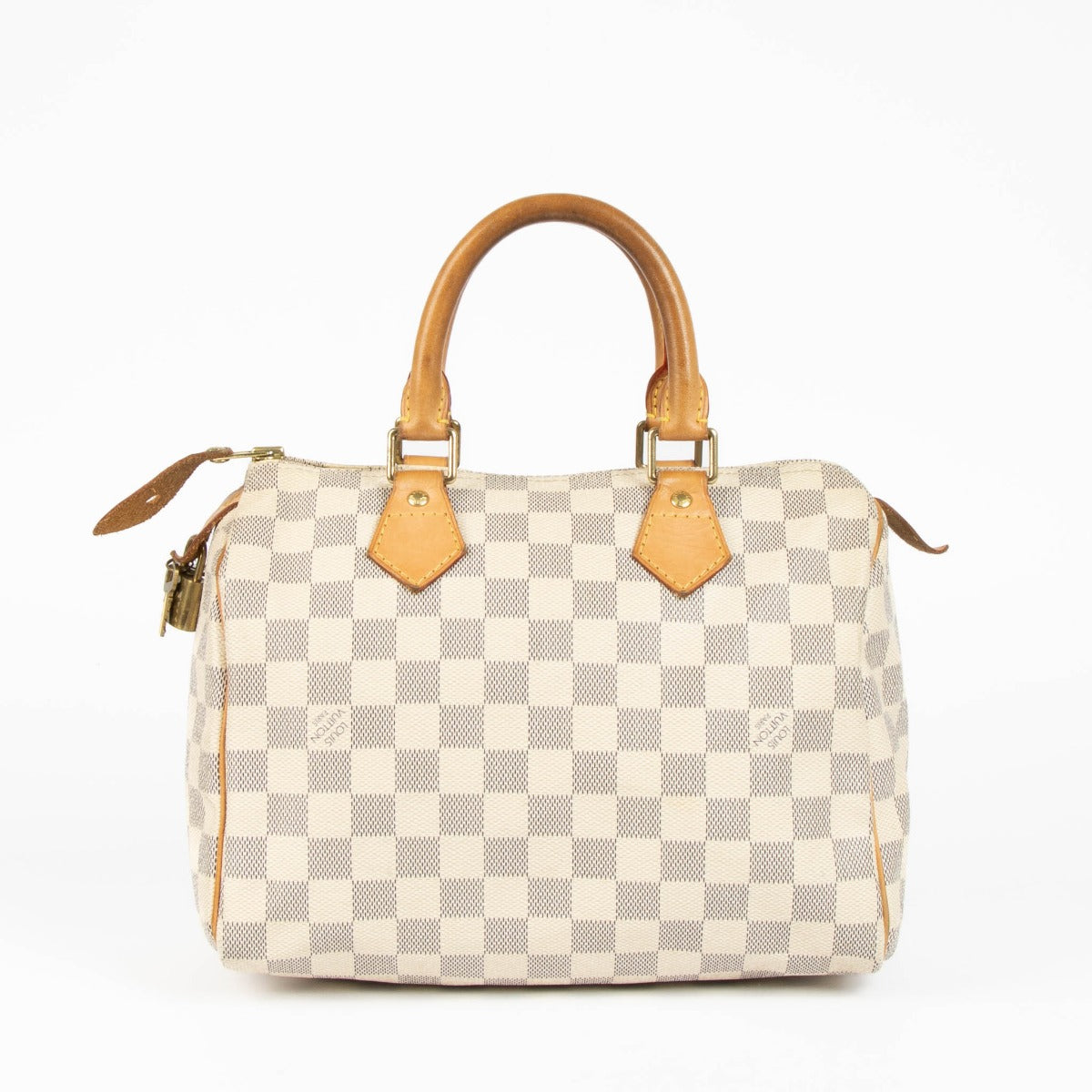 Shop the authentic Louis Vuitton Damier Azur Speedy 25 Top Handle second hand on Labellov.com