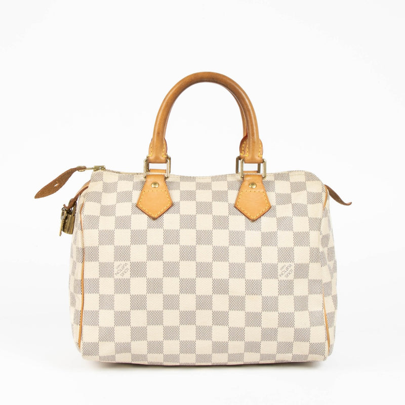 Shop the authentic Louis Vuitton Damier Azur Speedy 25 Top Handle second hand on Labellov.com