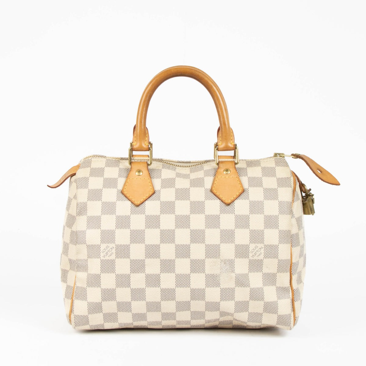 Shop the authentic Louis Vuitton Damier Azur Speedy 25 Top Handle second hand on Labellov.com