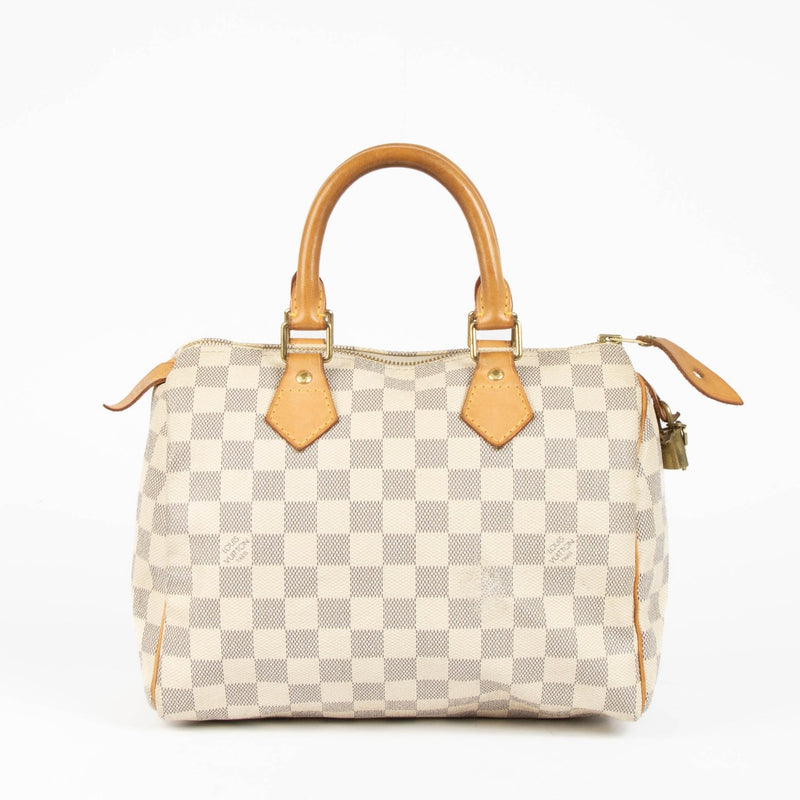 Shop the authentic Louis Vuitton Damier Azur Speedy 25 Top Handle second hand on Labellov.com