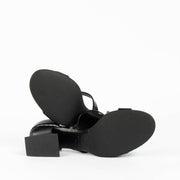 Shop this 100% authentic Chanel 22S Black Patent Goatskin Sandals at Labellov.com