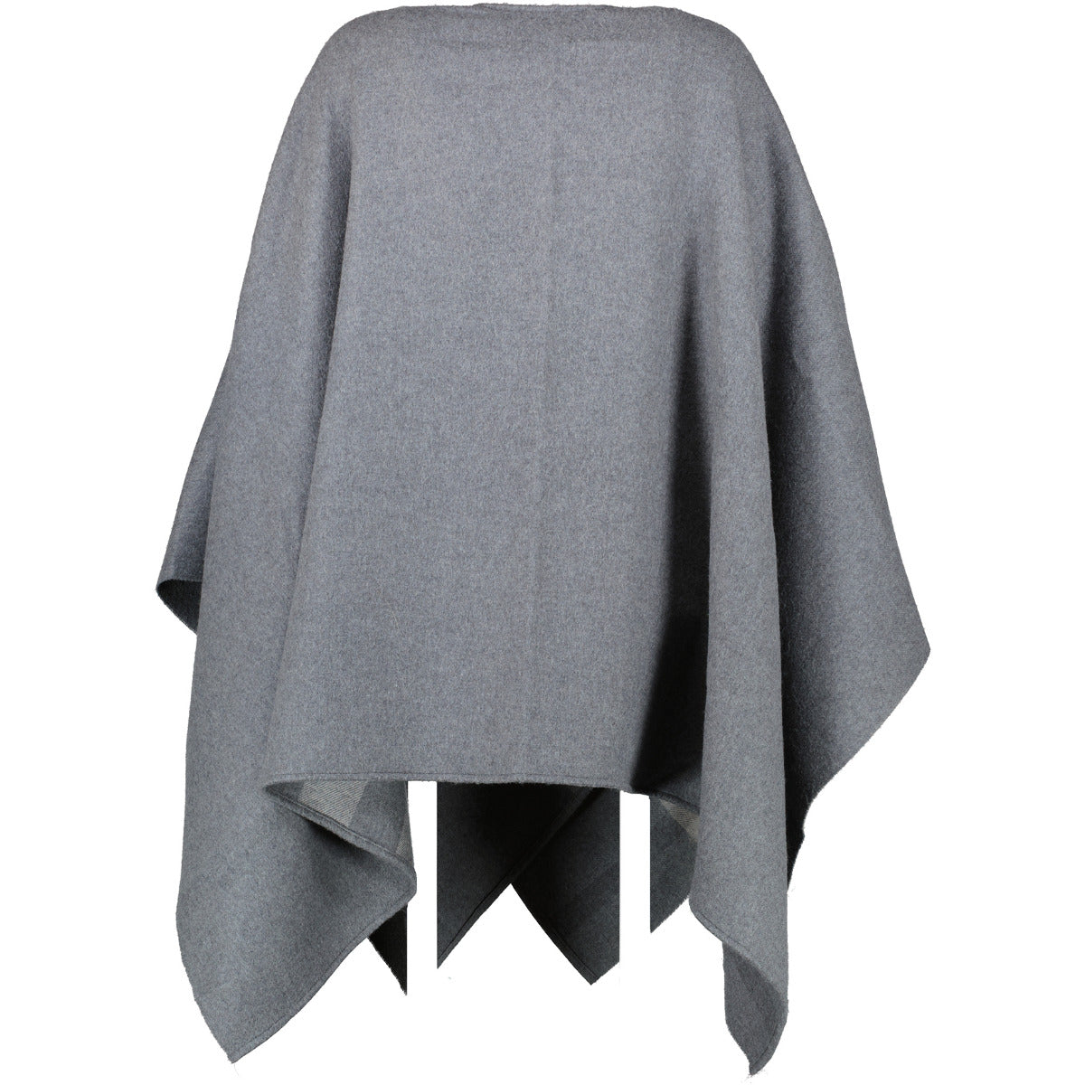 Poncho en laine grise à carreaux Burberry