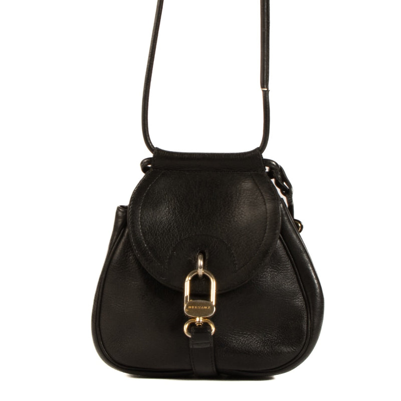 Shop safe online at Labellov in Antwerp, Brussels and Knokke this 100% authentic second hand Delvaux Black Mini Cerceau Crossbody Bag