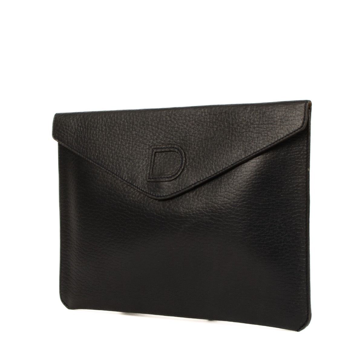 Shop safe online at Labellov in Antwerp, Brussels and Knokke this 100% authentic second hand Delvaux Dark Blue Vintage Envelope Pouch