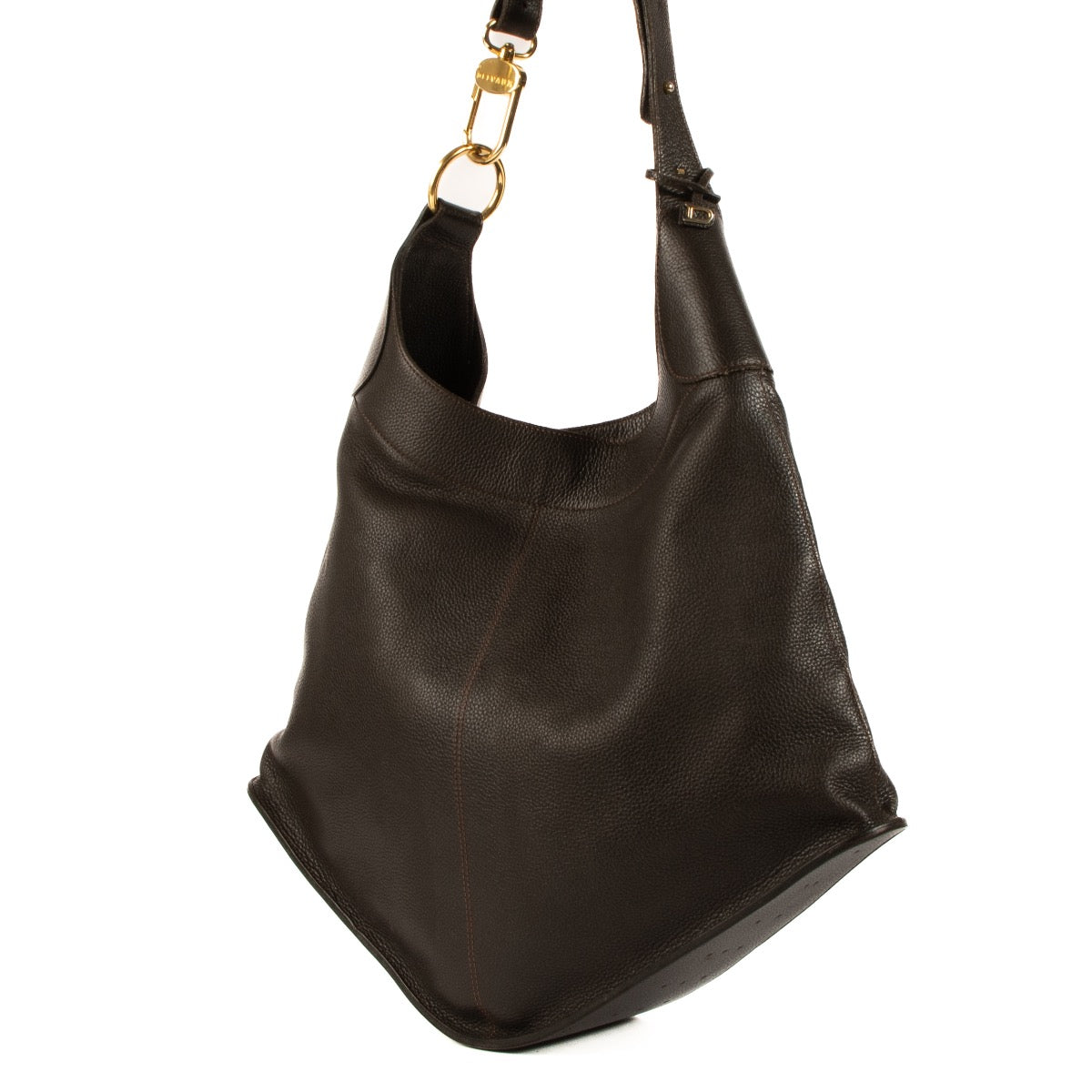 Shop safe online at Labellov in Antwerp, Brussels and Knokke this 100% authentic second hand Delvaux Brown Leather Satan Crossbody Bag