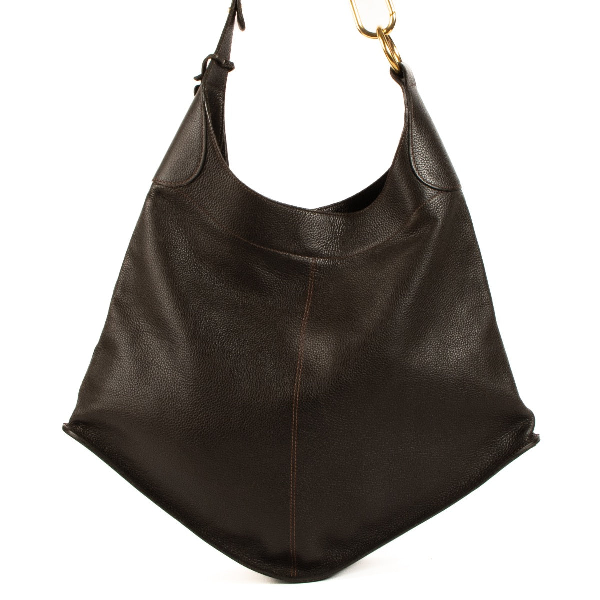 Shop safe online at Labellov in Antwerp, Brussels and Knokke this 100% authentic second hand Delvaux Brown Leather Satan Crossbody Bag