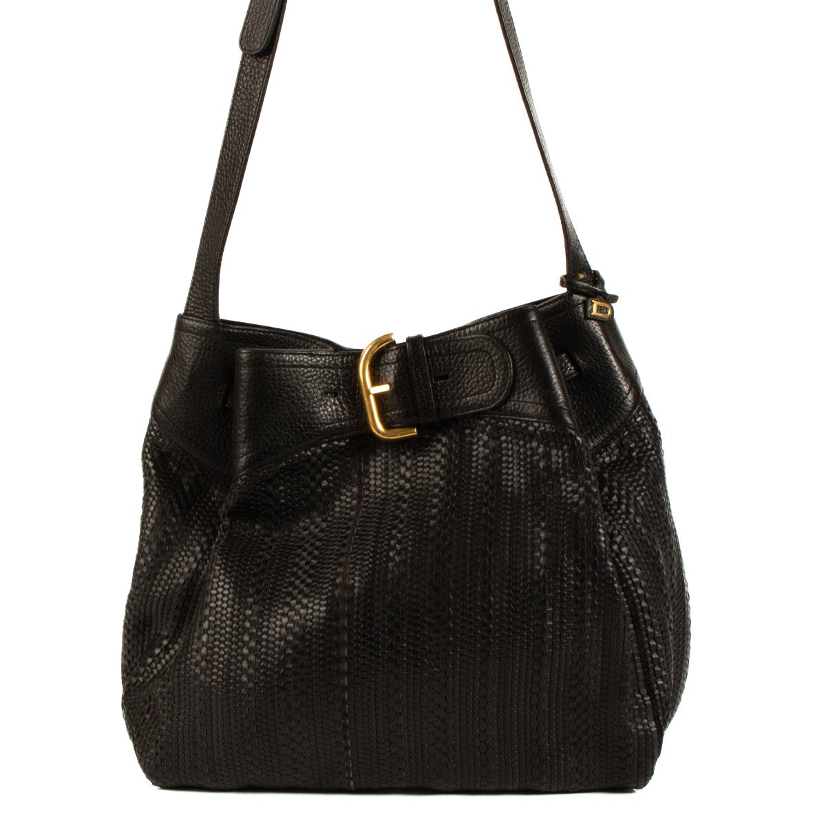 shop 100% authentic second hand Delvaux Black Toile de Cuir Bergerac Crossbody Bag on Labellov.com