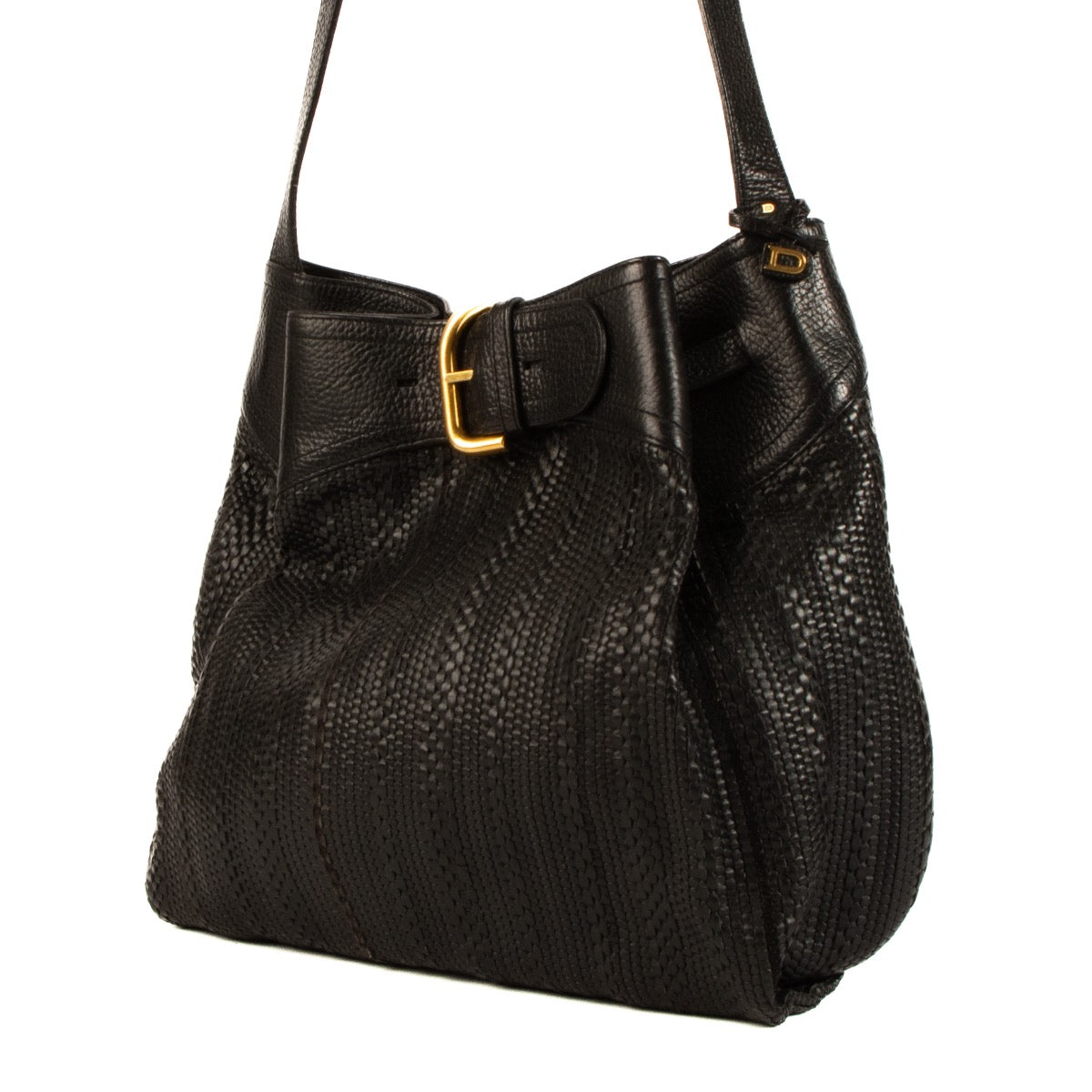 shop 100% authentic second hand Delvaux Black Toile de Cuir Bergerac Crossbody Bag on Labellov.com