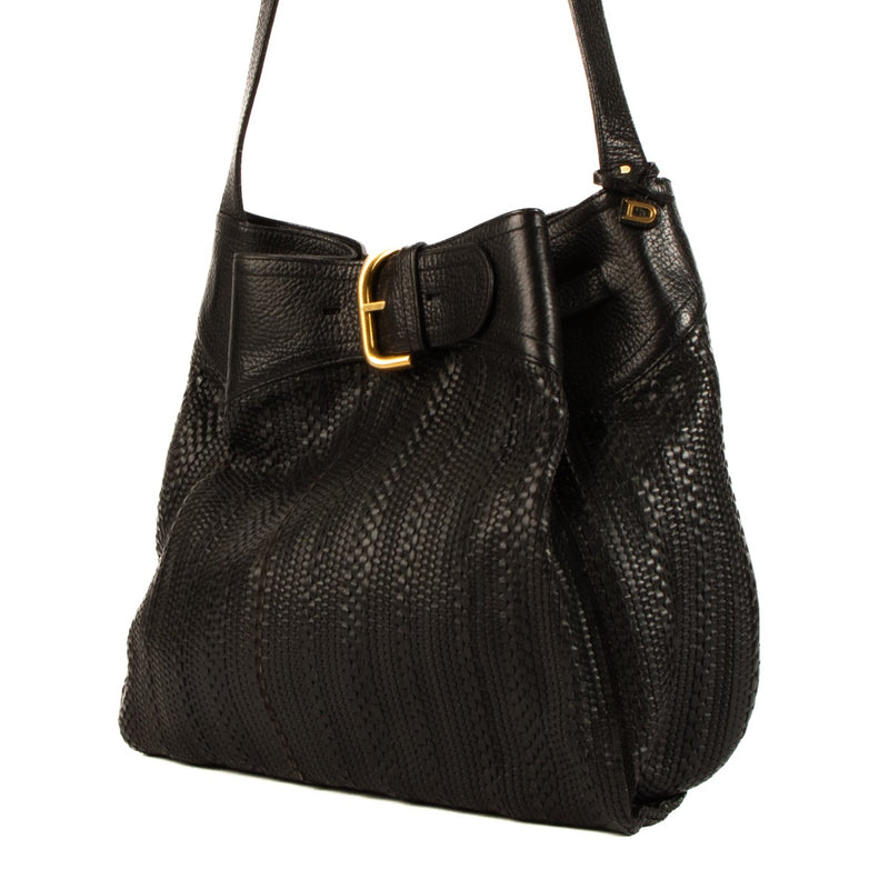 shop 100% authentic second hand Delvaux Black Toile de Cuir Bergerac Crossbody Bag on Labellov.com