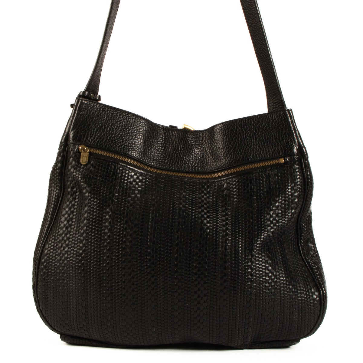 shop 100% authentic second hand Delvaux Black Toile de Cuir Bergerac Crossbody Bag on Labellov.com