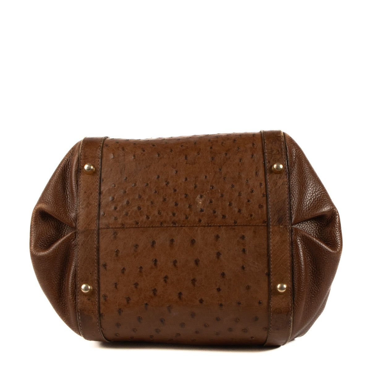 Shop safe online at Labellov in Antwerp, Brussels and Knokke this 100% authentic second hand Delvaux Brown Ostrich Punch Shoulder Bag