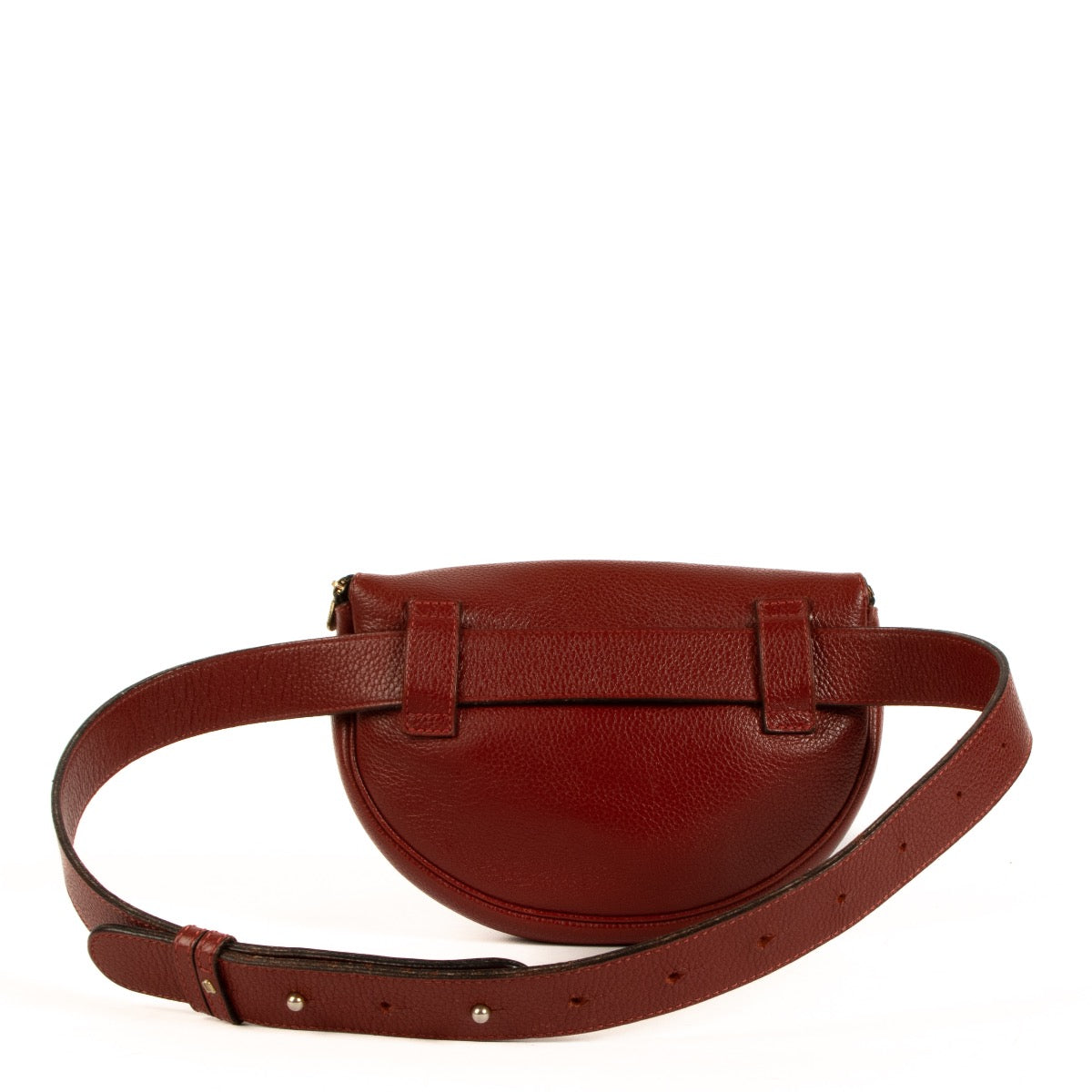 Shop safe online at Labellov this 100% authentic second hand Delvaux Red Leather Evasion Belt Bag