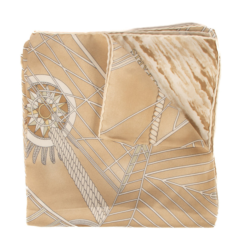 Hermès Beige Tuiga Zijden Carré 90 Sjaal