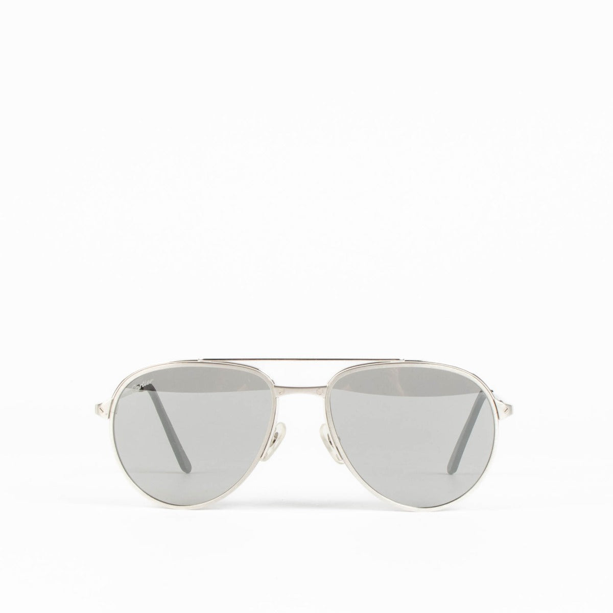 Shop this 100% authentic Cartier Silver Santos Dumont Aviator Sunglasses at Labellov.com