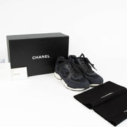 Shop this 100% authentic Chanel Blue Tweed Sneakers in size 39 at Labellov.com