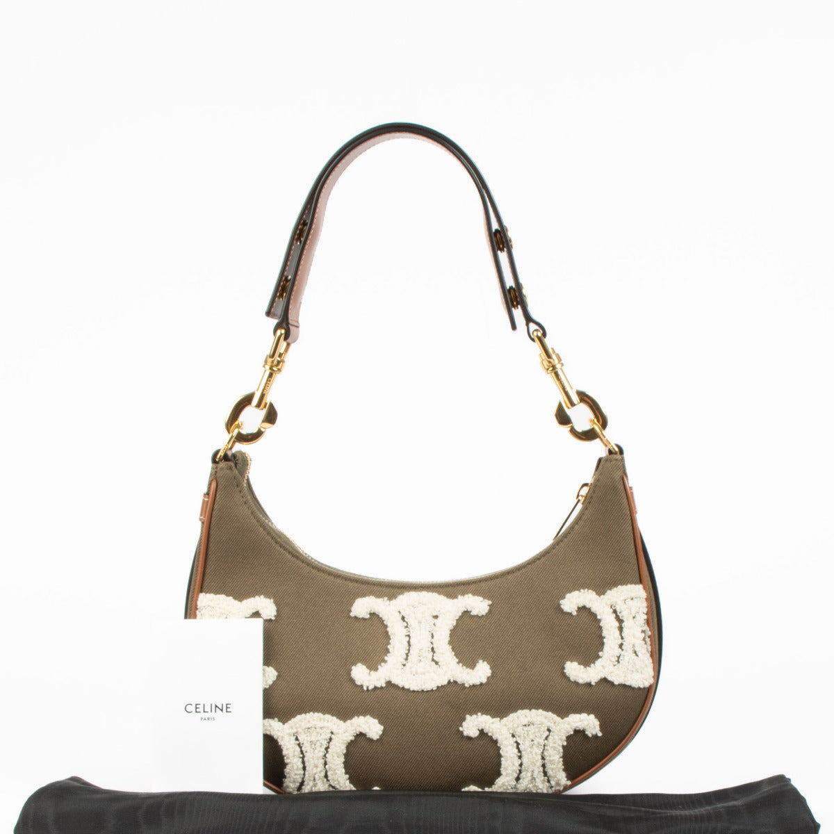 Celine Khaki Ava Triomphe Shoulder Bag