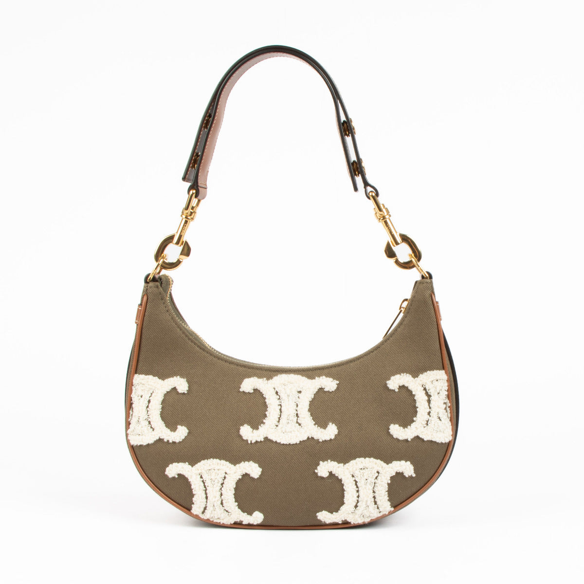 Celine Khaki Ava Triomphe Shoulder Bag