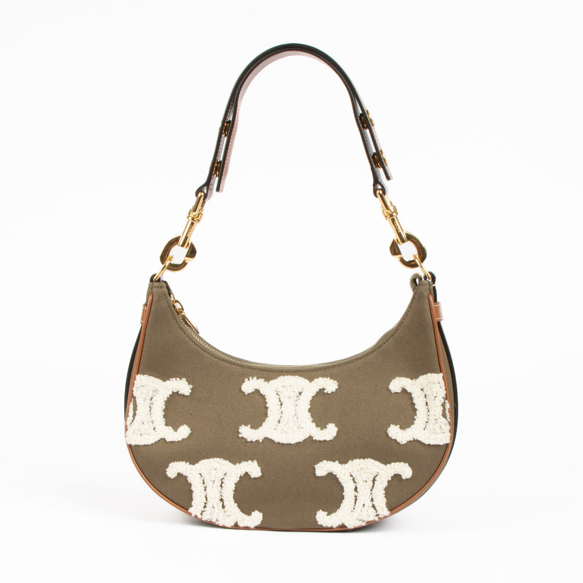 Celine Khaki Ava Triomphe Shoulder Bag