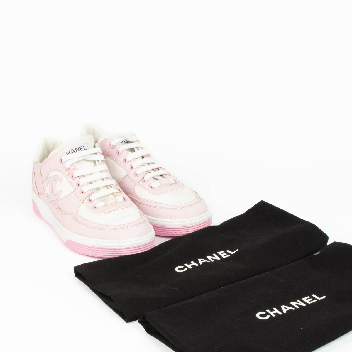 Chanel Pink Canvas Sneakers - size 40