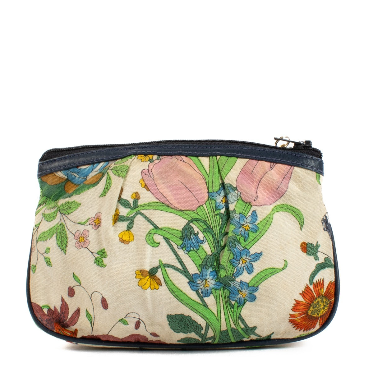 Gucci 1980s Flora Canvas Wallet/Pouch Set