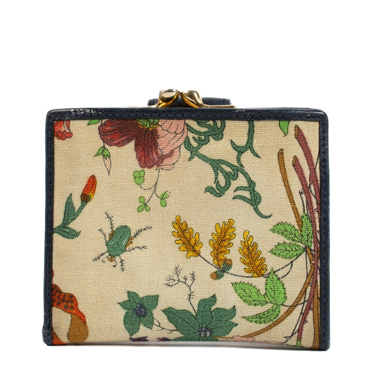 Gucci 1980s Flora Canvas Wallet/Pouch Set