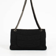 Authentic pre-loved Chanel Black Jersey Coco's Croc Medium 2.55 Reissue Flap Bag on Labellov.com