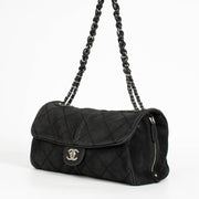 Authentic pre-loved Chanel Black Nubuck Large Shoulder Bag on Labellov.com