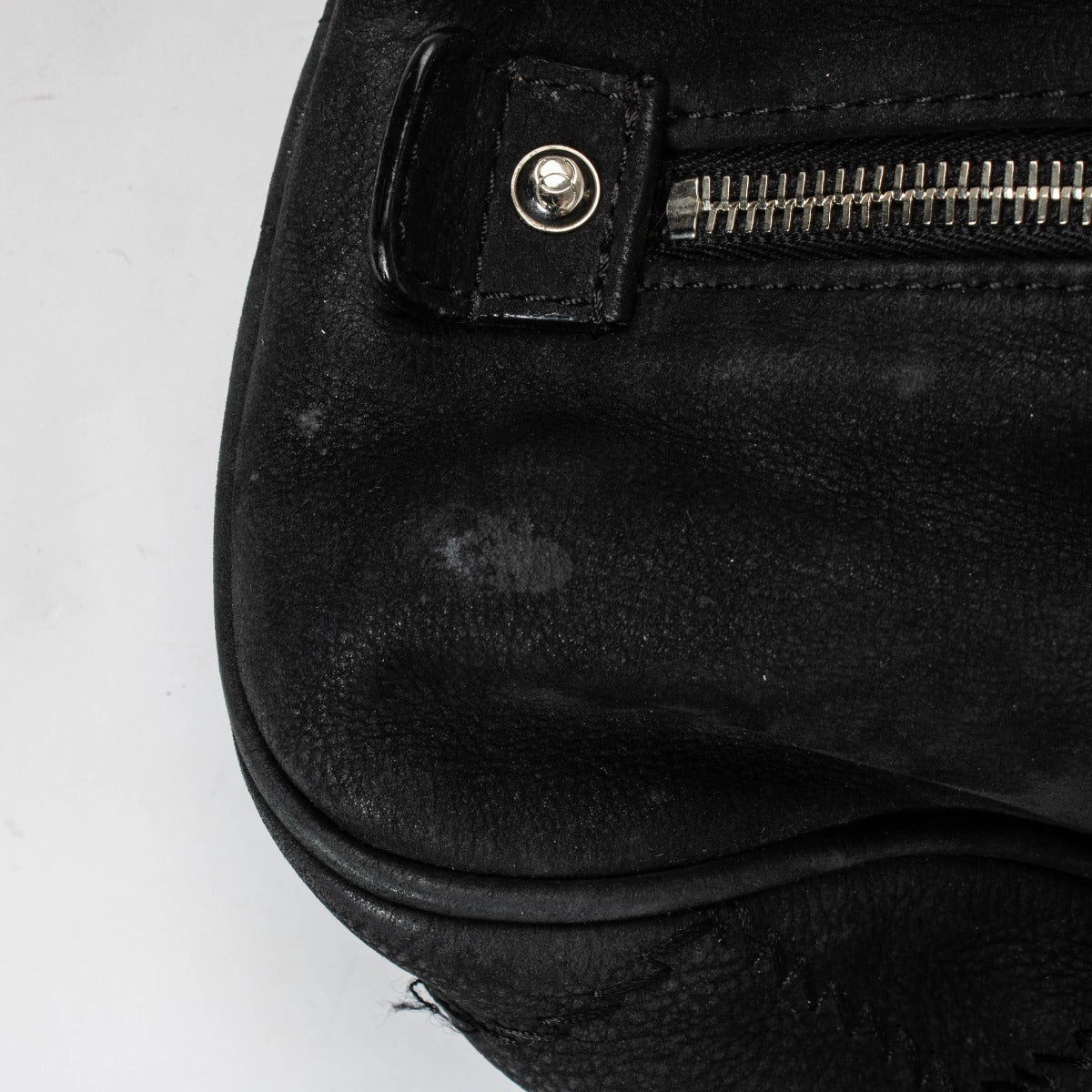 Authentic pre-loved Chanel Black Nubuck Large Shoulder Bag on Labellov.com