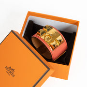 Authentic pre-loved Hermès Orange Red Epsom Collier De Chien Bracelet- size M on Labellov.com
