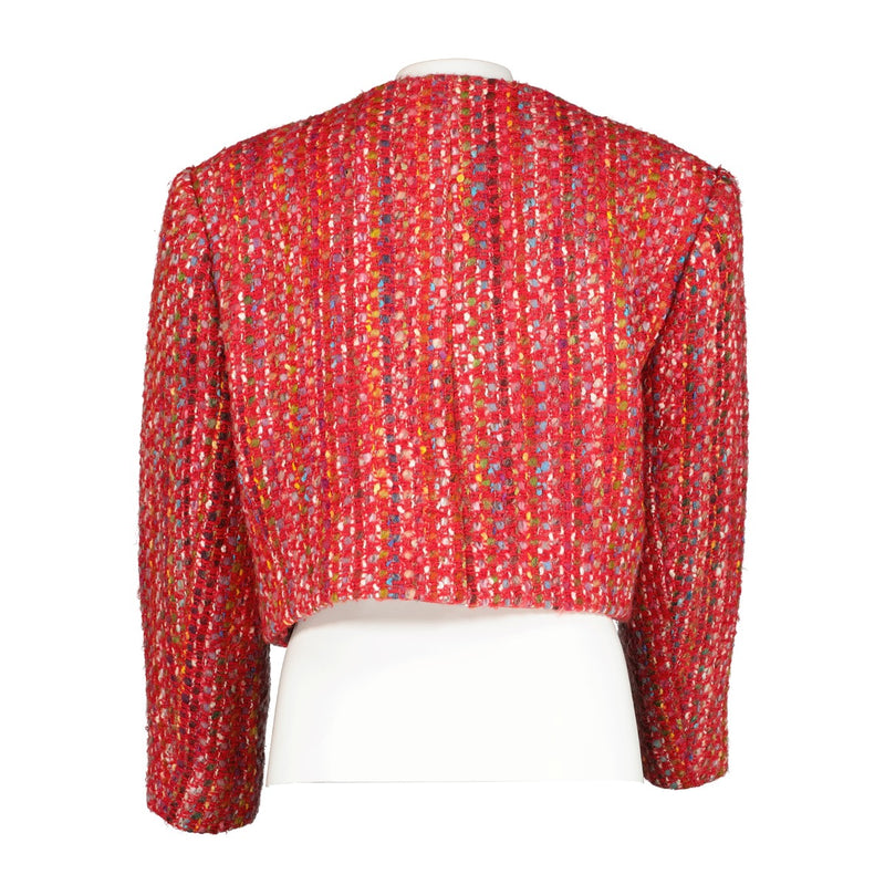 Shop safe online at Labellov in Antwerp this 100% authentic second hand Celine Vintage Red Cropped Tweed Jacket