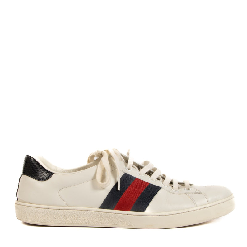 Gucci White Leather Ace Sneakers