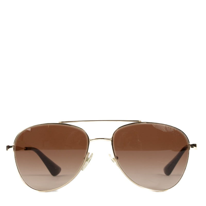 Prada Light Gold SPR70V Aviator Sunglasses