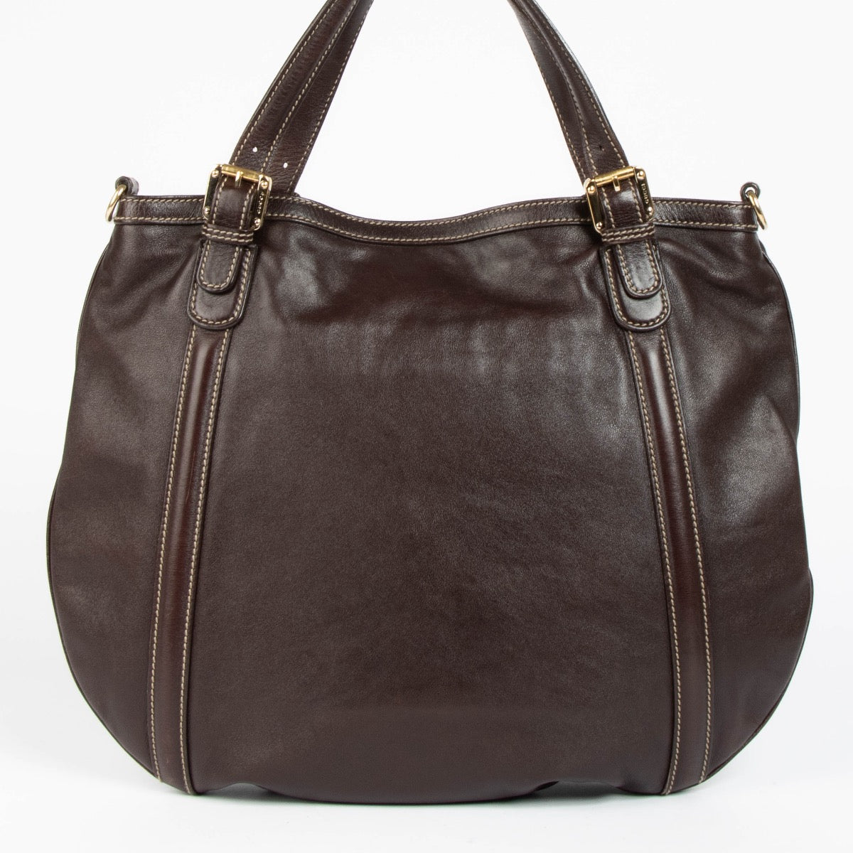 Authentic pre-loved Gucci Brown Britt Tote Bag on Labellov.com