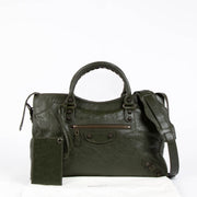 Authentic pre-loved Balenciaga Green Arena Medium City Top Handle Bag on Labellov.com