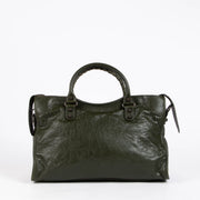 Authentic pre-loved Balenciaga Green Arena Medium City Top Handle Bag on Labellov.com
