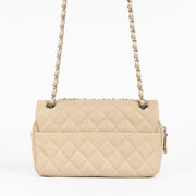 Authentic pre-loved Chanel Beige Leather Medium Easy Flap Bag on Labellov.com