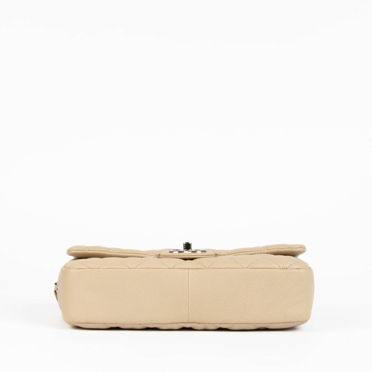 Authentic pre-loved Chanel Beige Leather Medium Easy Flap Bag on Labellov.com