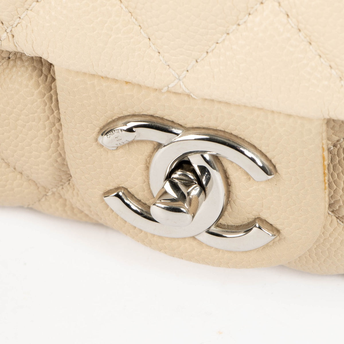 Authentic pre-loved Chanel Beige Leather Medium Easy Flap Bag on Labellov.com