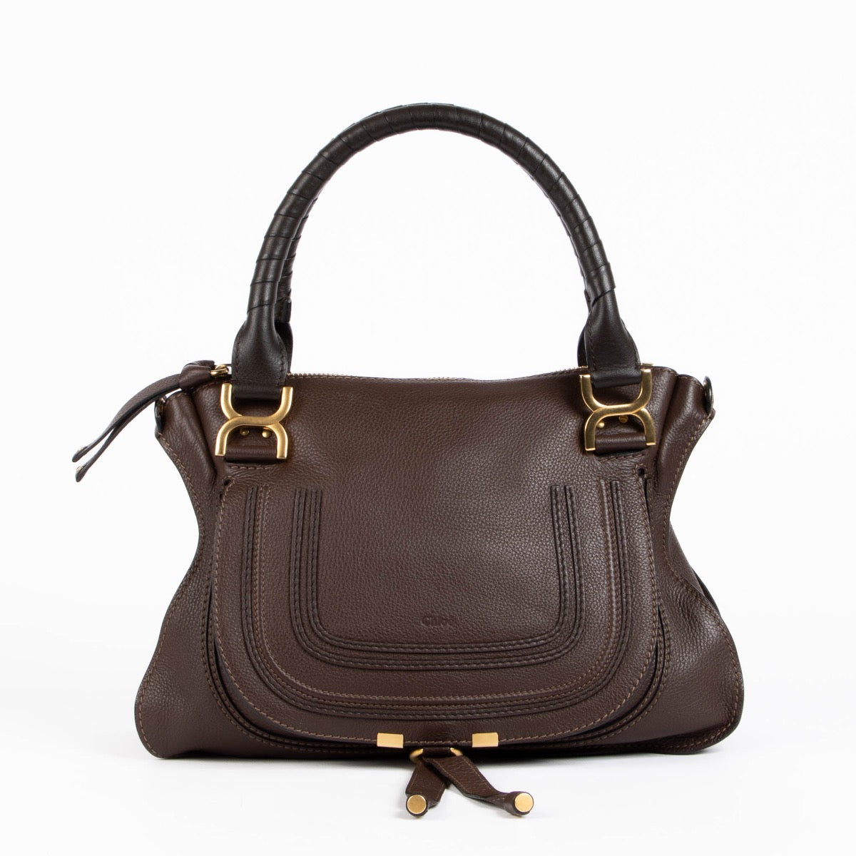 Authentic pre-loved Chloé Brown Medium Marcie Top Handle Bag on Labellov.com