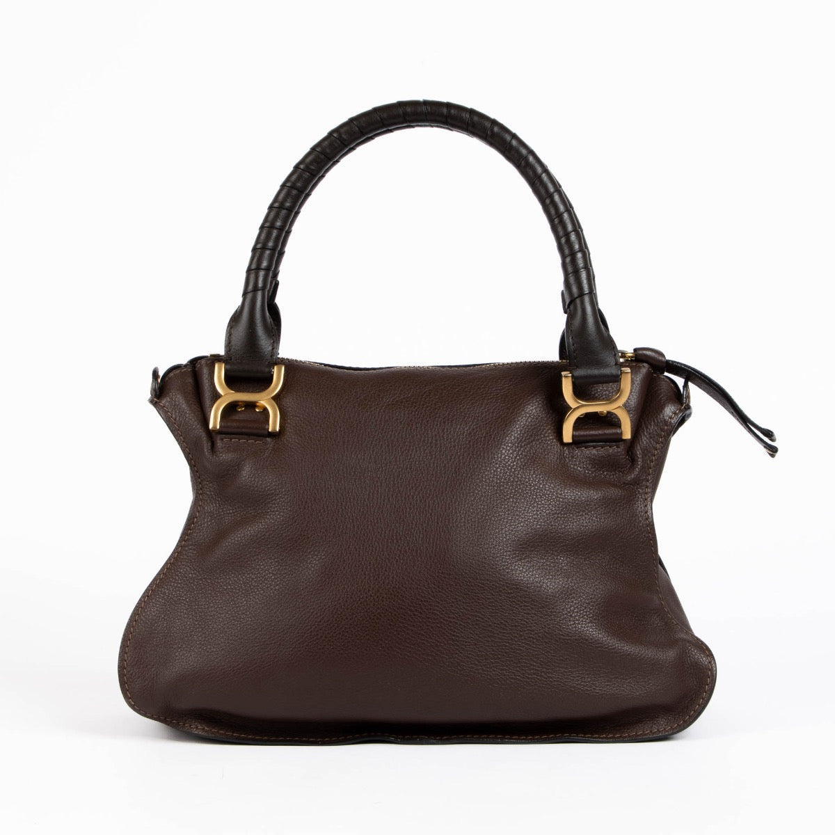Authentic pre-loved Chloé Brown Medium Marcie Top Handle Bag on Labellov.com