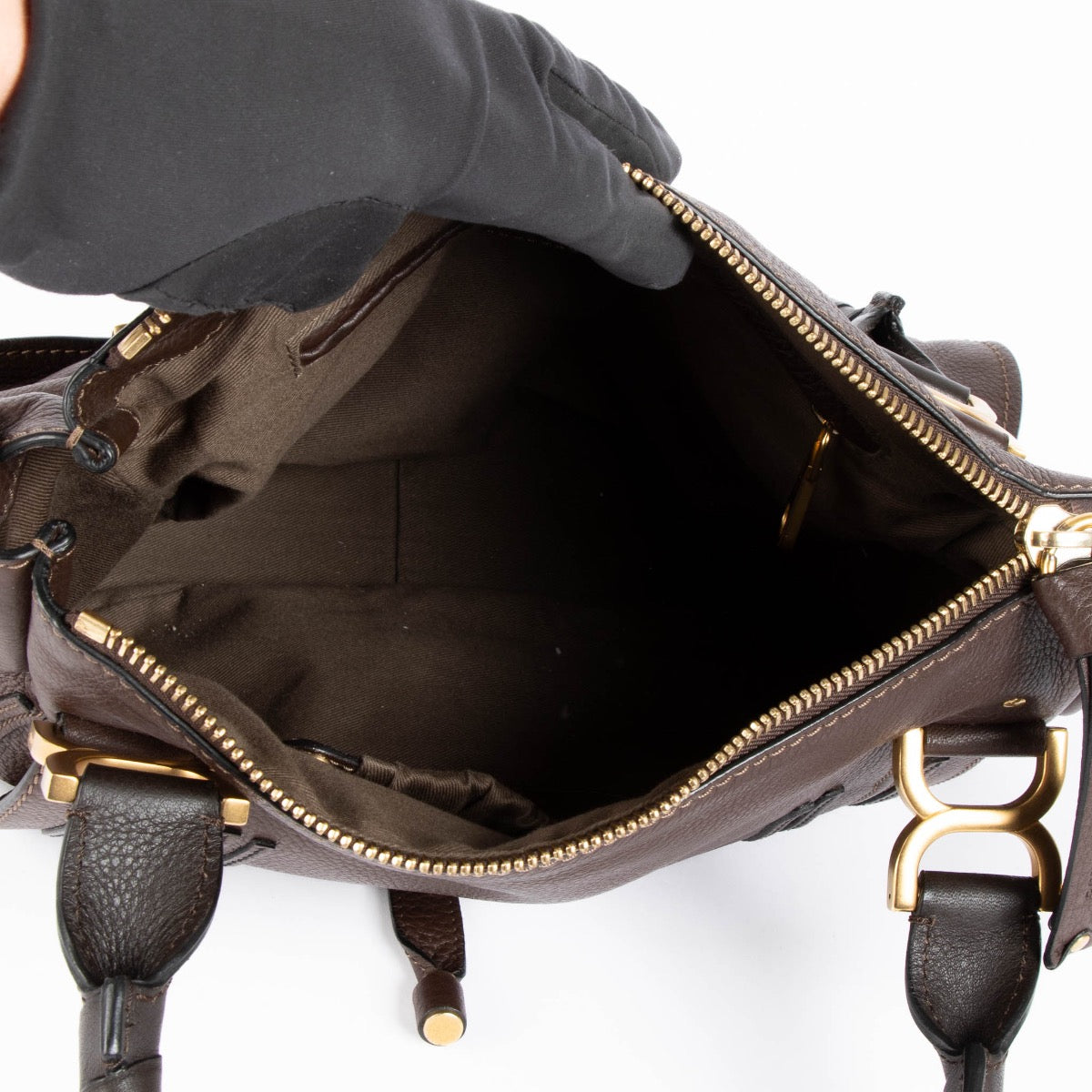Authentic pre-loved Chloé Brown Medium Marcie Top Handle Bag on Labellov.com