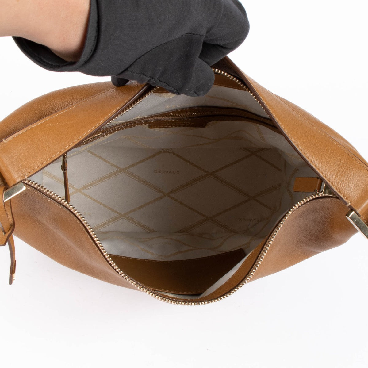 Authentic pre-loved Delvaux Bicolore Vegetal Allure Every D Hobo PM Shoulder Bag on Labellov.com