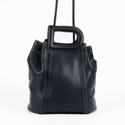 Authentic pre-loved Delvaux Blue Leather Punch Shoulder Bag on Labellov.com