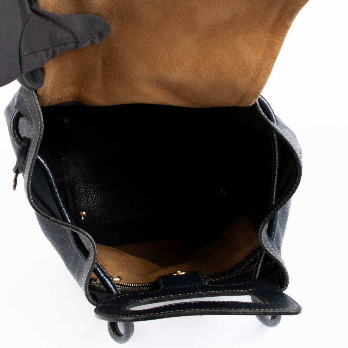 Authentic pre-loved Delvaux Blue Leather Punch Shoulder Bag on Labellov.com