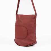 Authentic pre-loved Delvaux Burgundy Leather Pin Crossbody Bag on Labellov.com