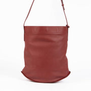 Authentic pre-loved Delvaux Burgundy Leather Pin Crossbody Bag on Labellov.com