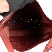 Authentic pre-loved Delvaux Burgundy Leather Pin Crossbody Bag on Labellov.com
