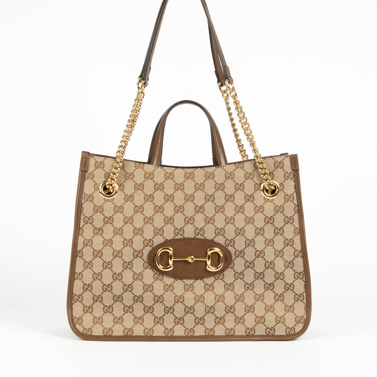 Authentic pre-loved Gucci GG Canvas Horsebit 1955 Tote Bag on Labellov.com